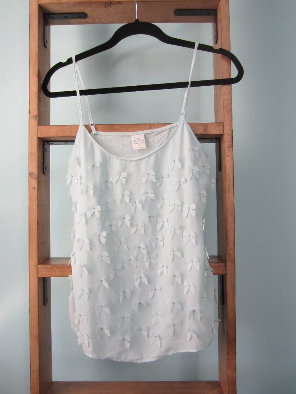 LC Lauren Conrad Disney Cinderella Tank Top with Bows in Light Blue Size S